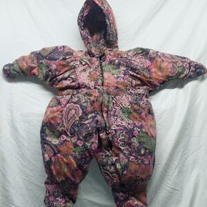 Vintage GIACCA Colorful Paisley Infant Baby Snow Suit 9M